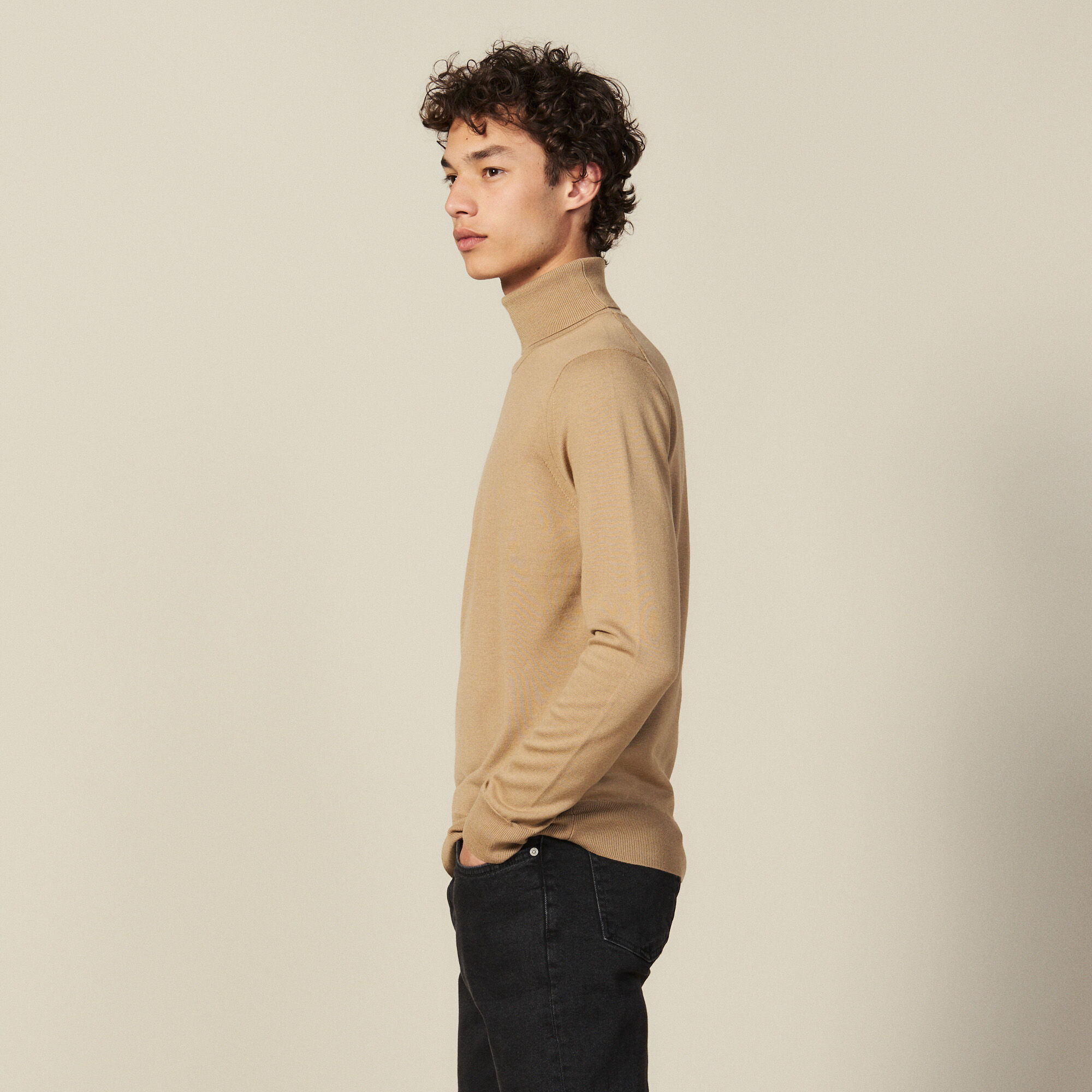 Roll neck wool sweater