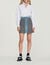 Short tweed and denim skirt