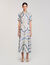 Spiral-motif silk midi dress