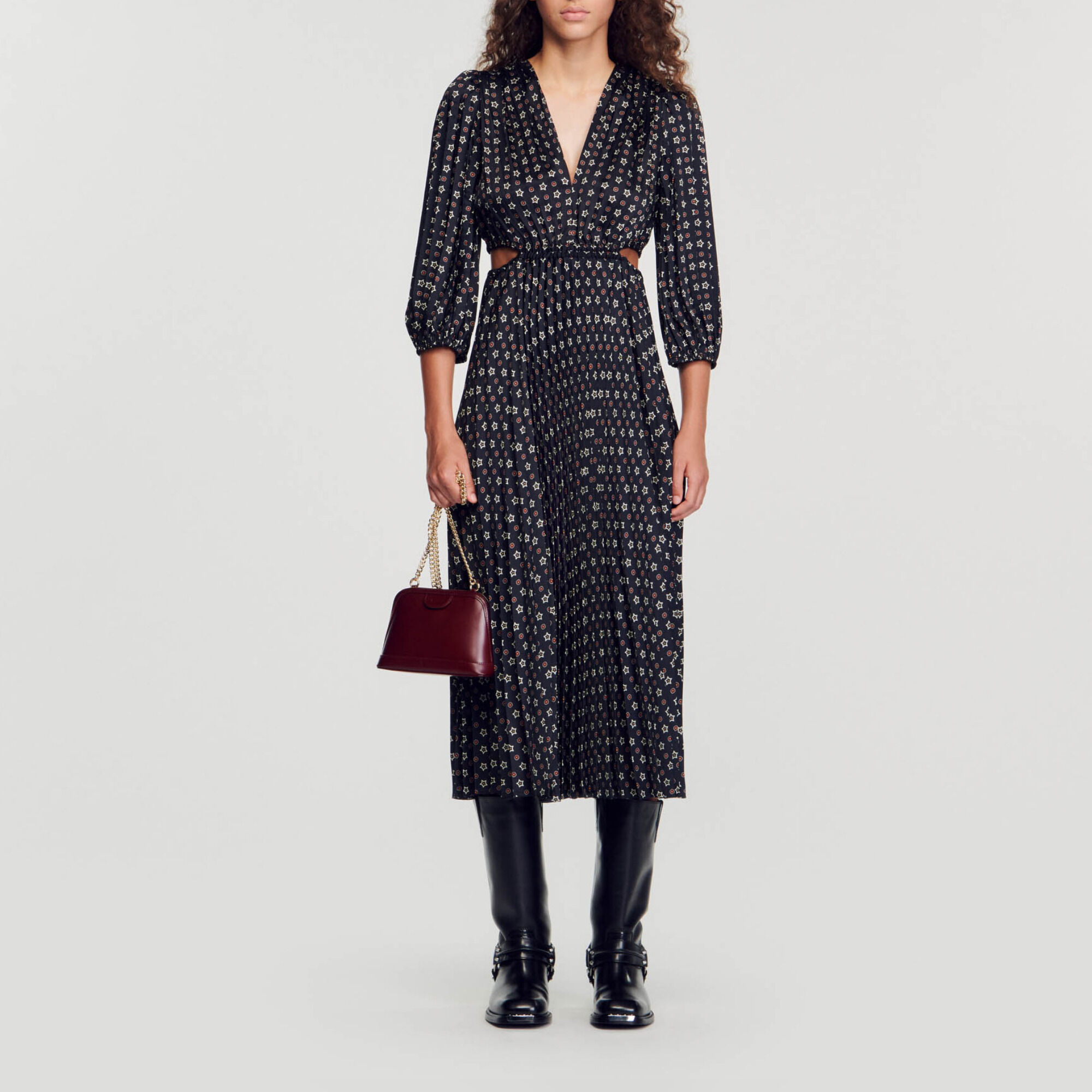 Sandro printed cheap flowing midi dress