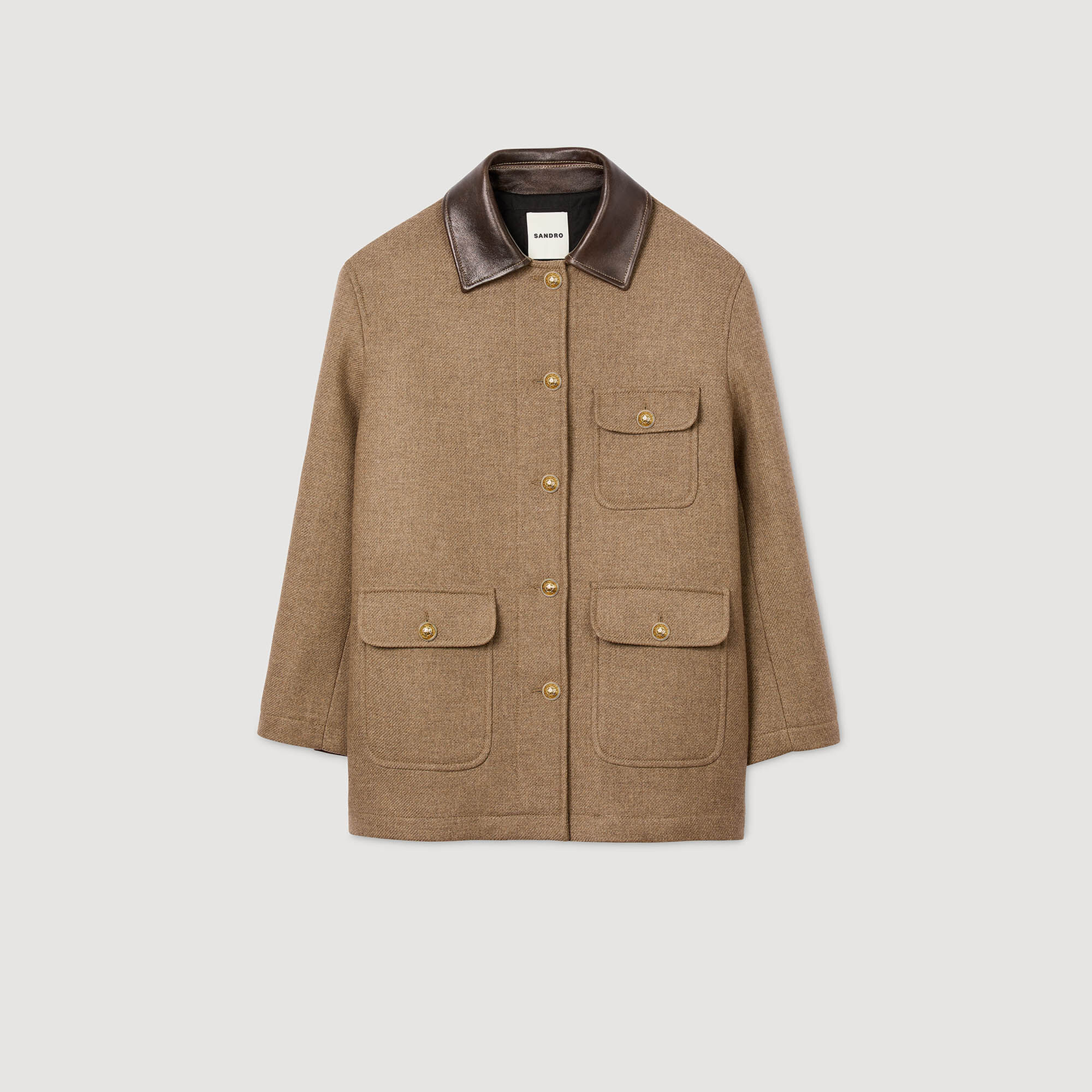 Tweed coat brown For Women | Sandro Paris