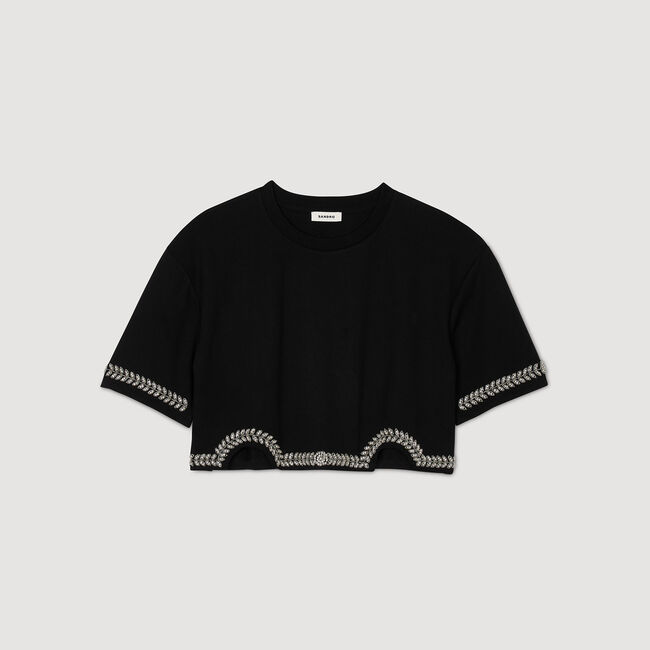Rhinestone cropped T-shirt