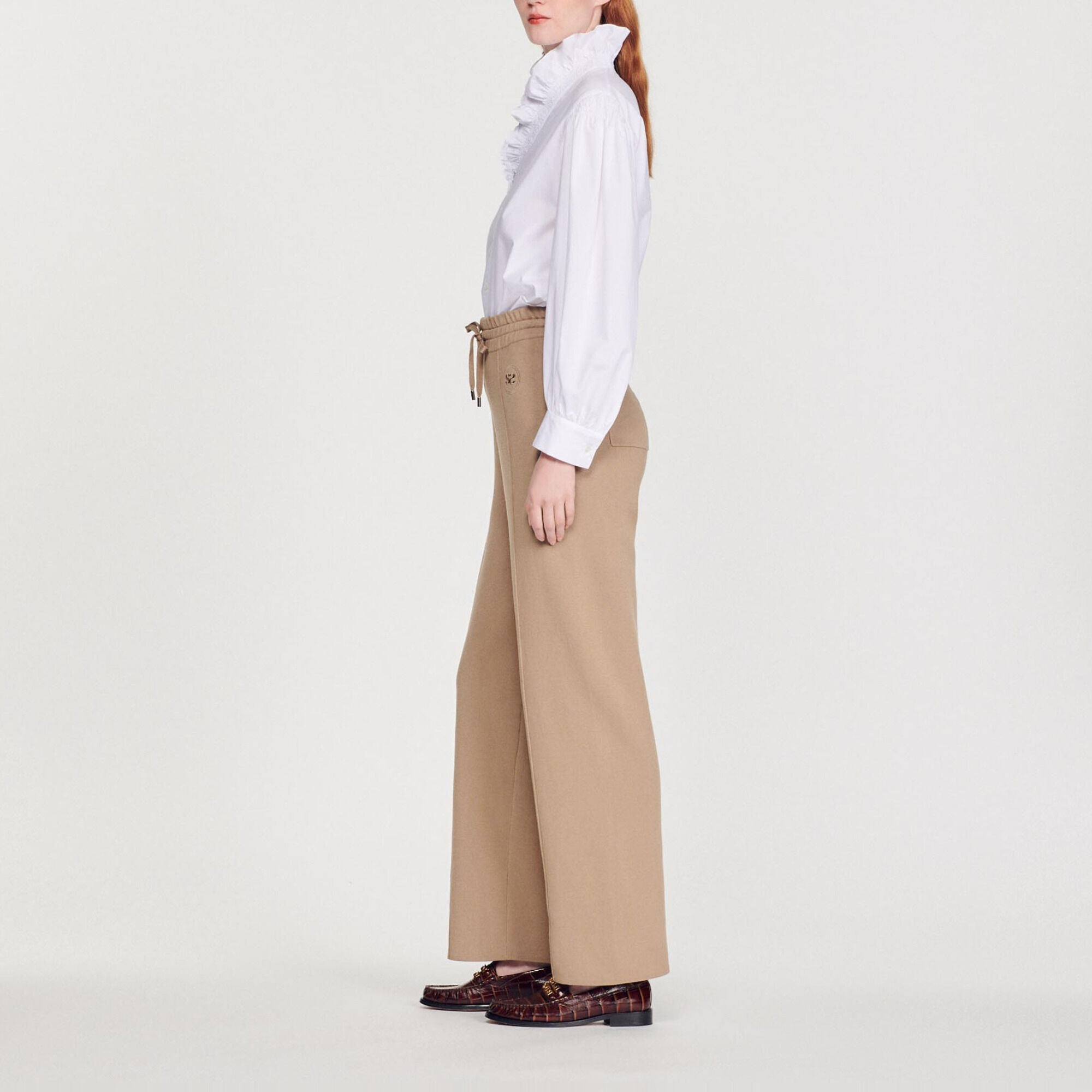 Knitted straight-leg trousers
