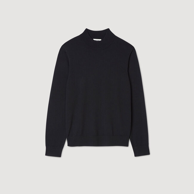 Wool jumper with high neck