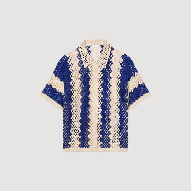 Two-tone knit cardigan