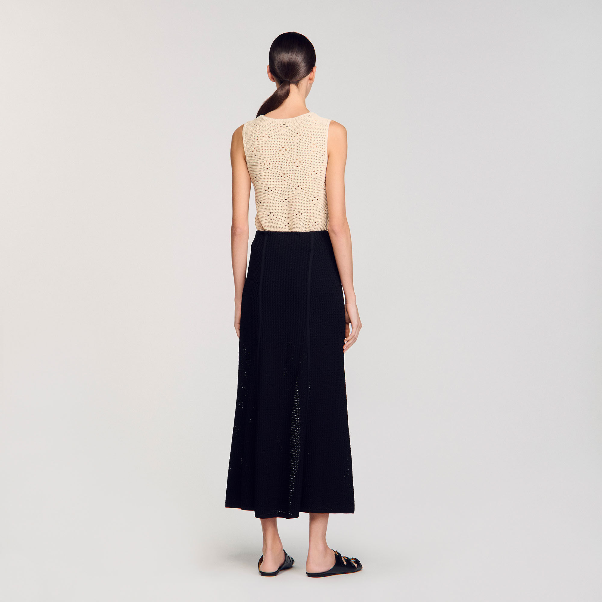 Long decorative knit skirt