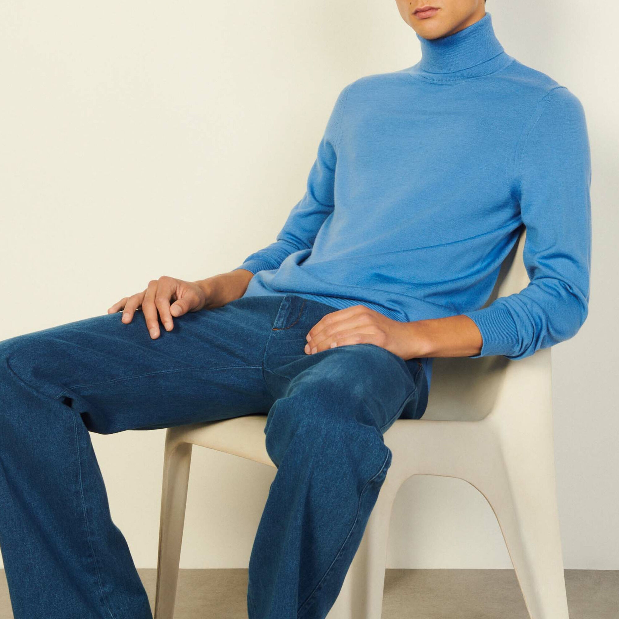 Roll neck wool sweater