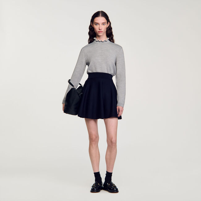 Ruffled-neck jumper