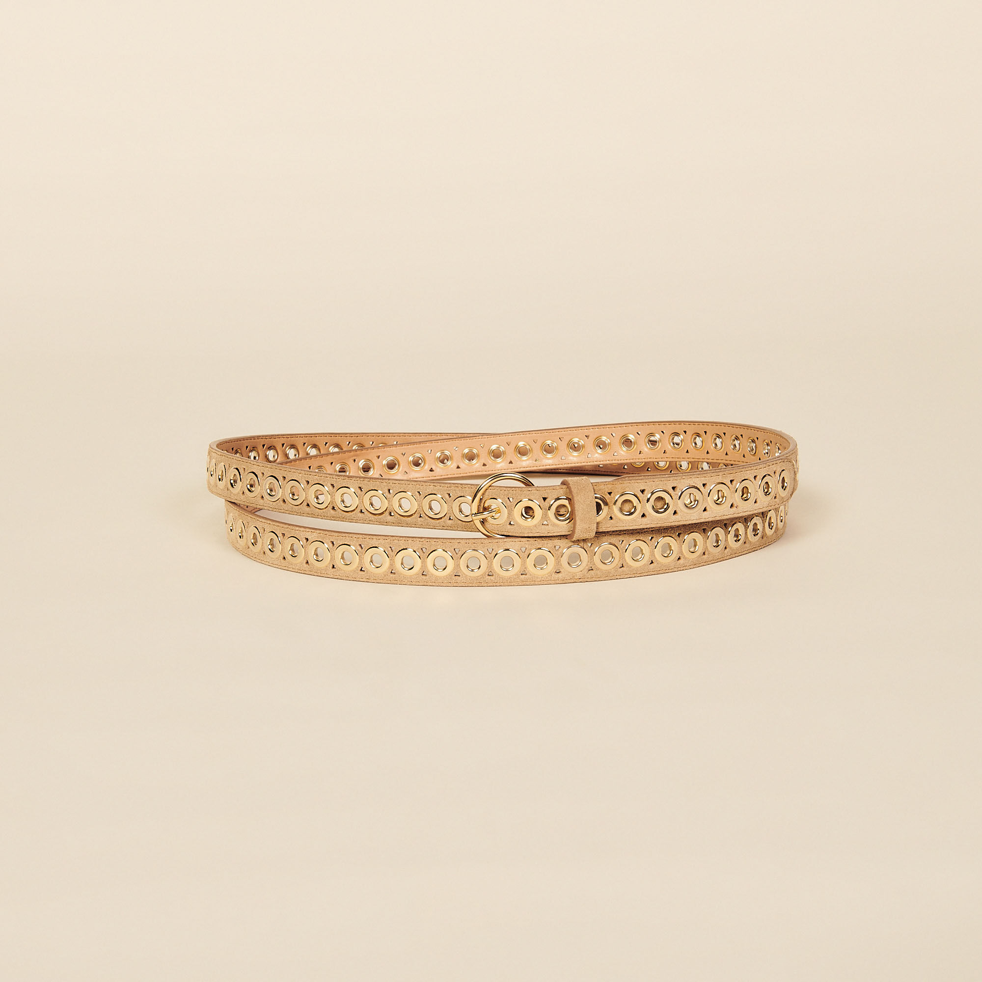Two-row eyelet belt