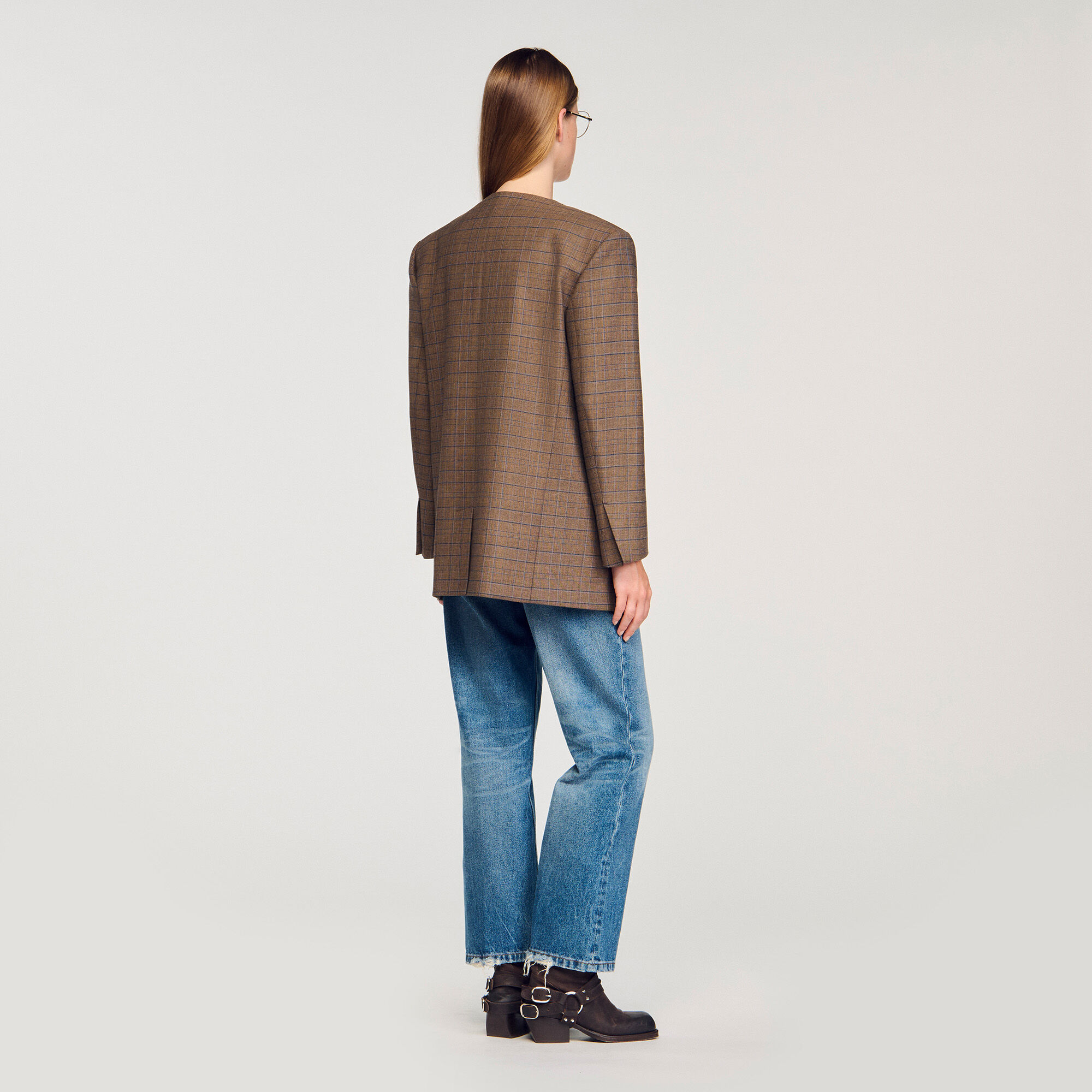 Oversized checked jacket