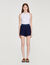 High-waisted crochet shorts