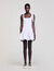 Dual-material short dress
