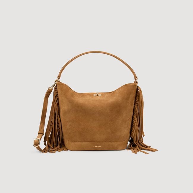 Fringed suede bucket bag TANGOSO