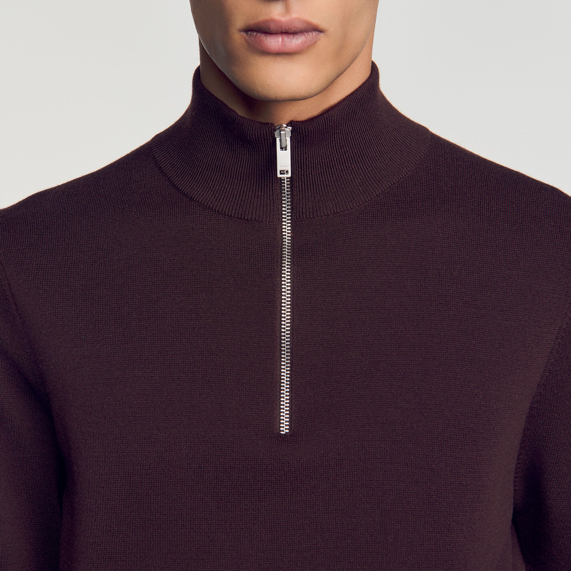 Wool jumper with zip collar - Men | Sandro