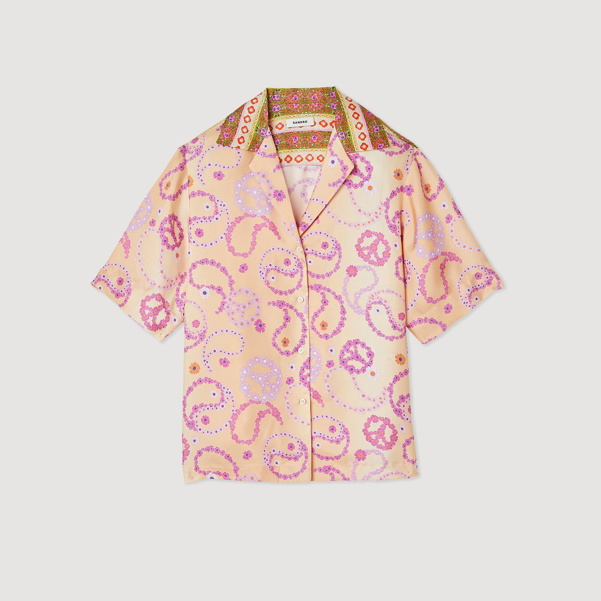 Flowing shirt with Peace & Love print