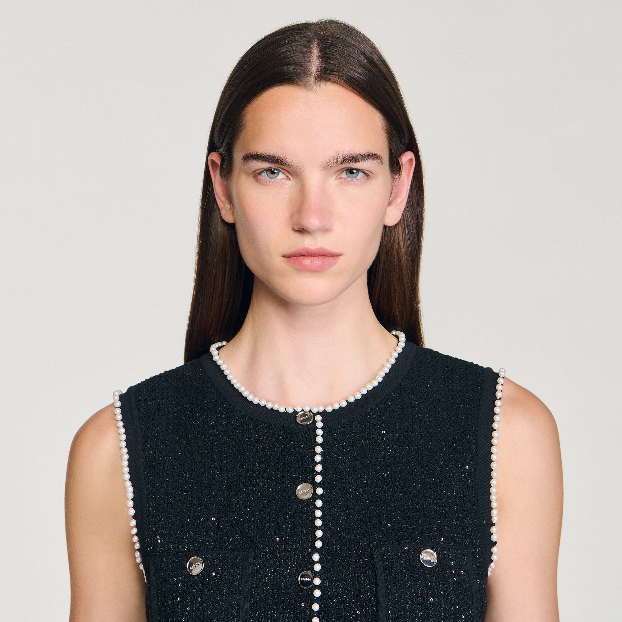 Decorative tweed waistcoat