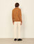 Hand-knitted effect polo sweater
