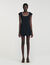 Short dress with rhinestone collar