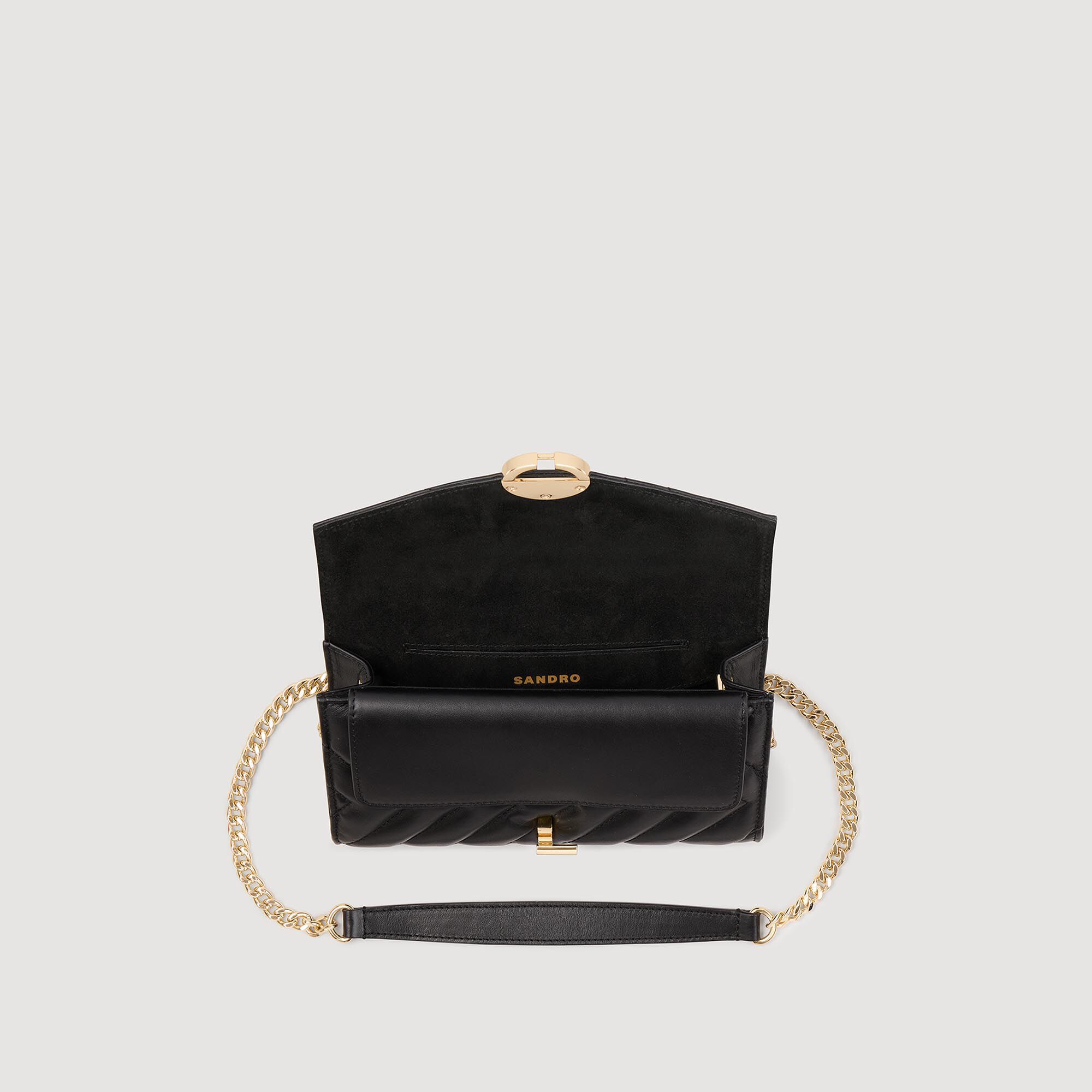 Leather crossbody clutch bag