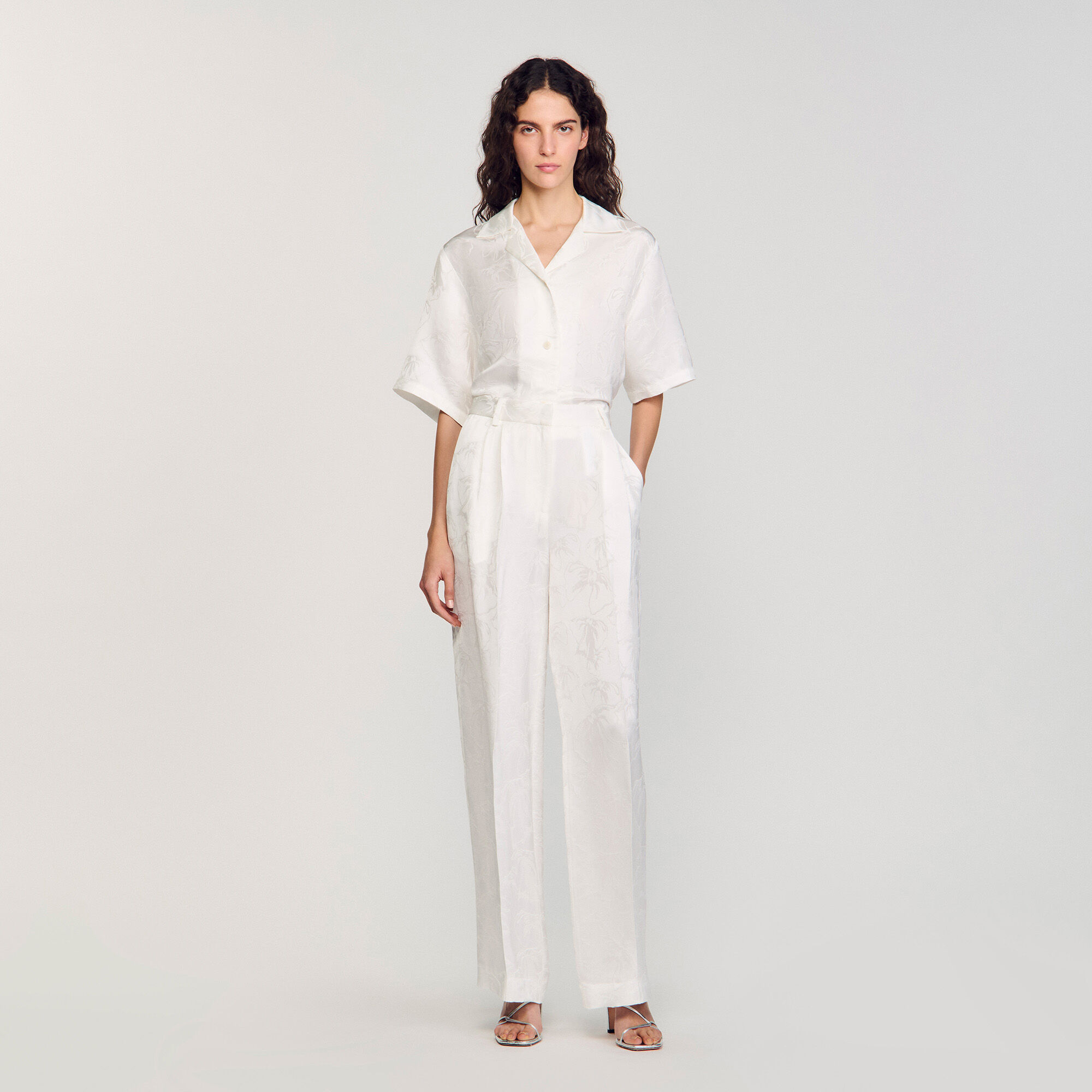 Jacquard flowers trousers