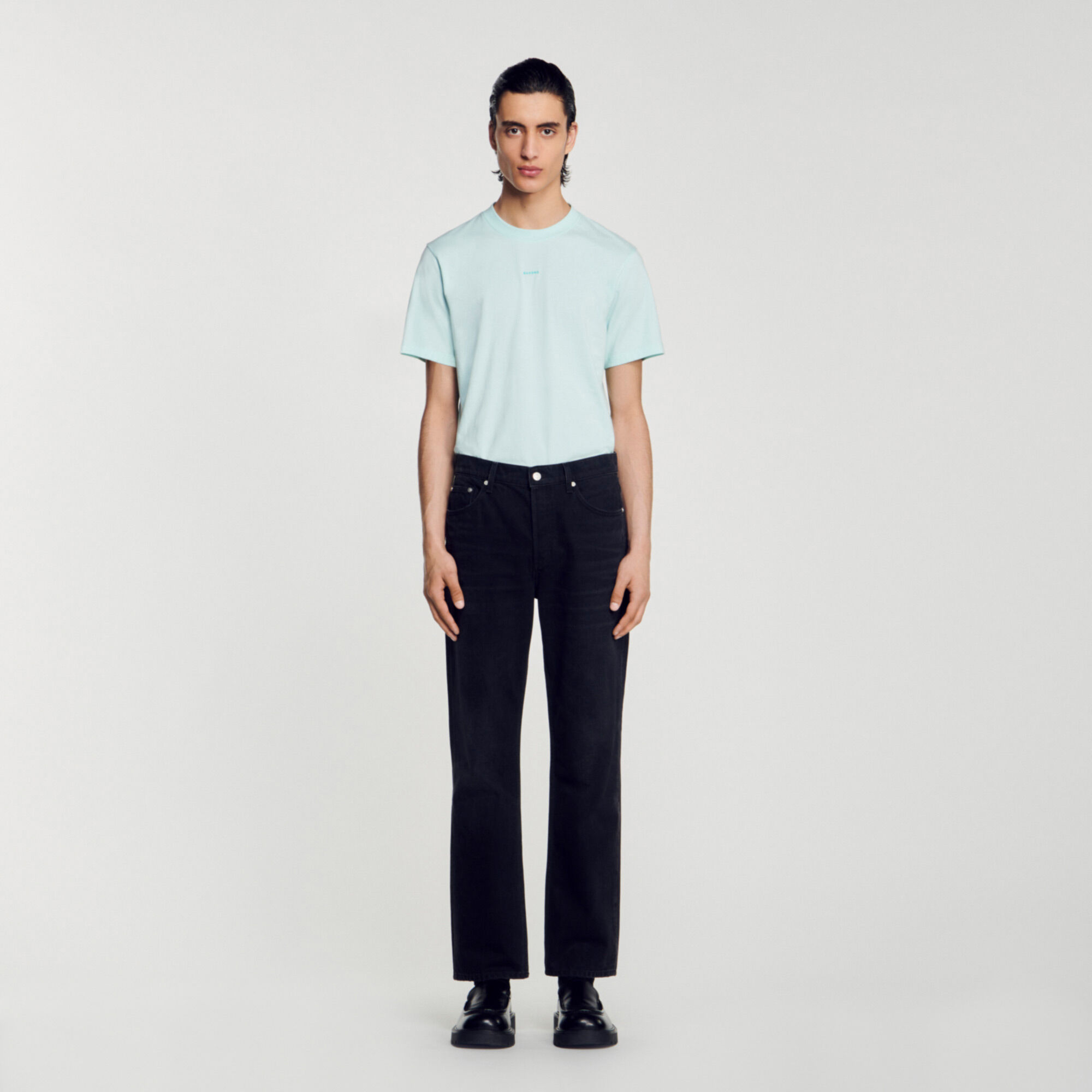 Sandro washed denim with seaming best sale