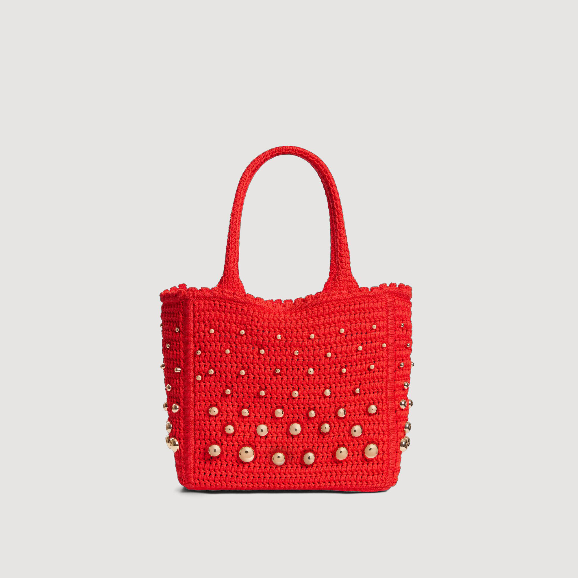 Studded crochet bag