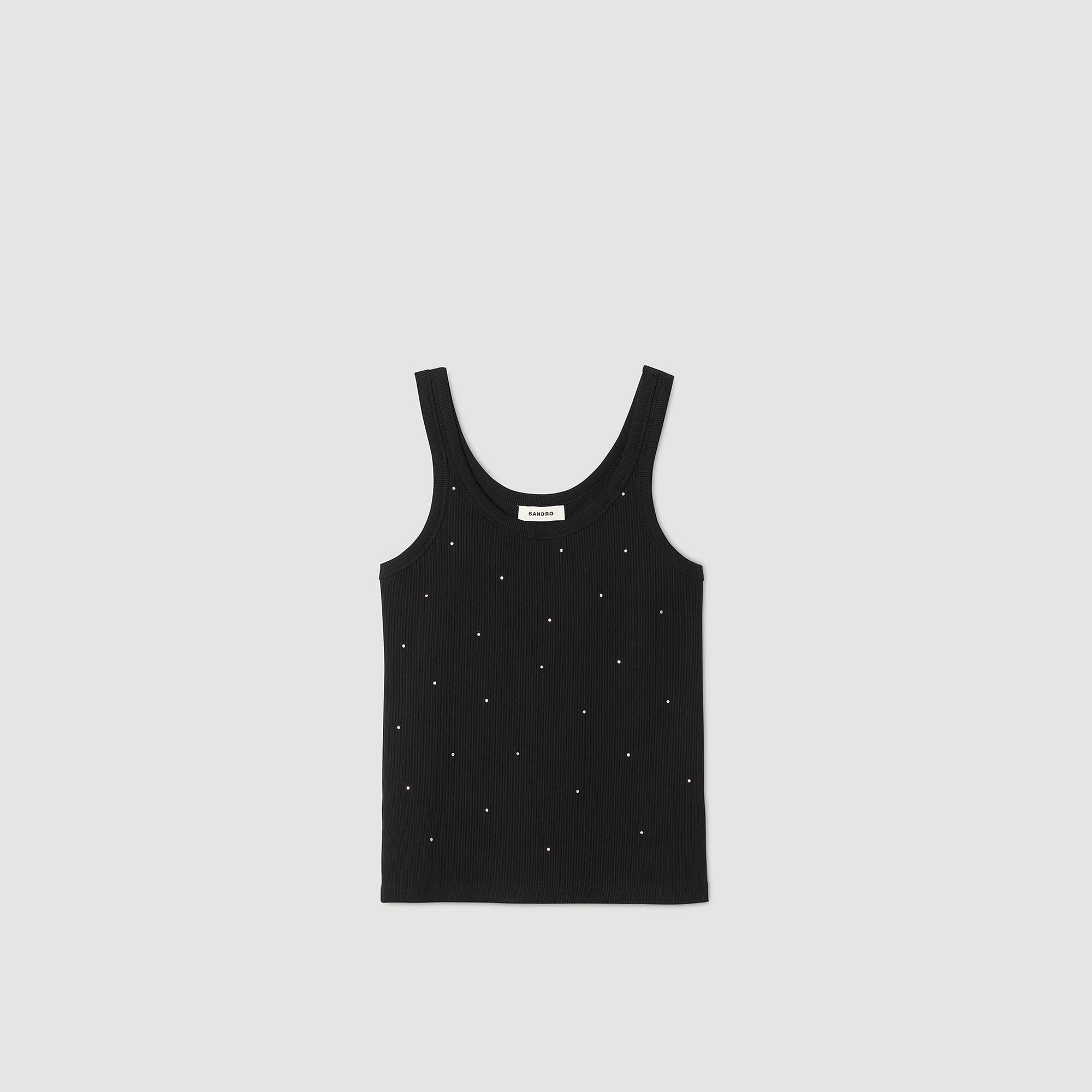 Vest top with rhinestones