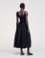 Long dual-material dress