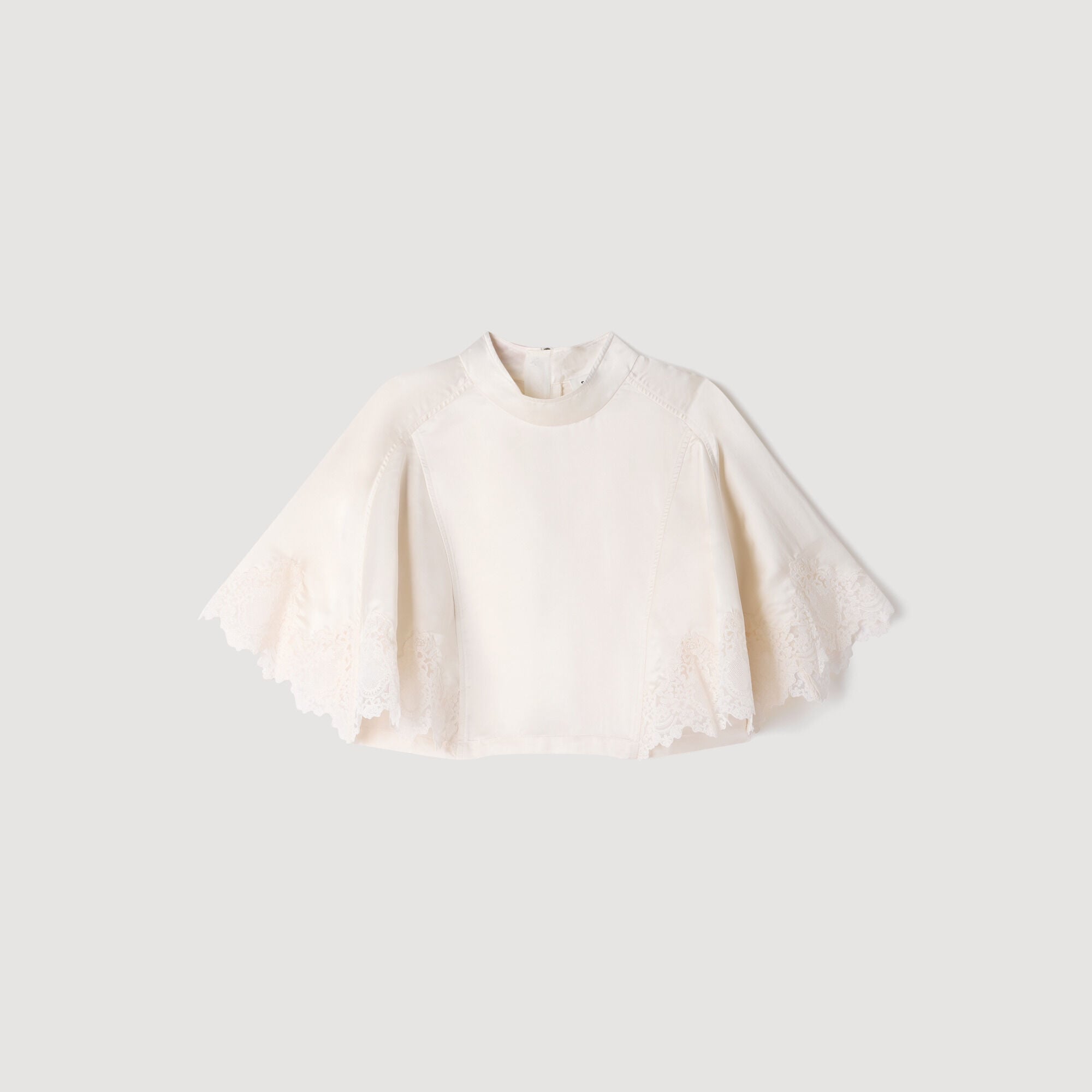 Satin cape-effect crop top