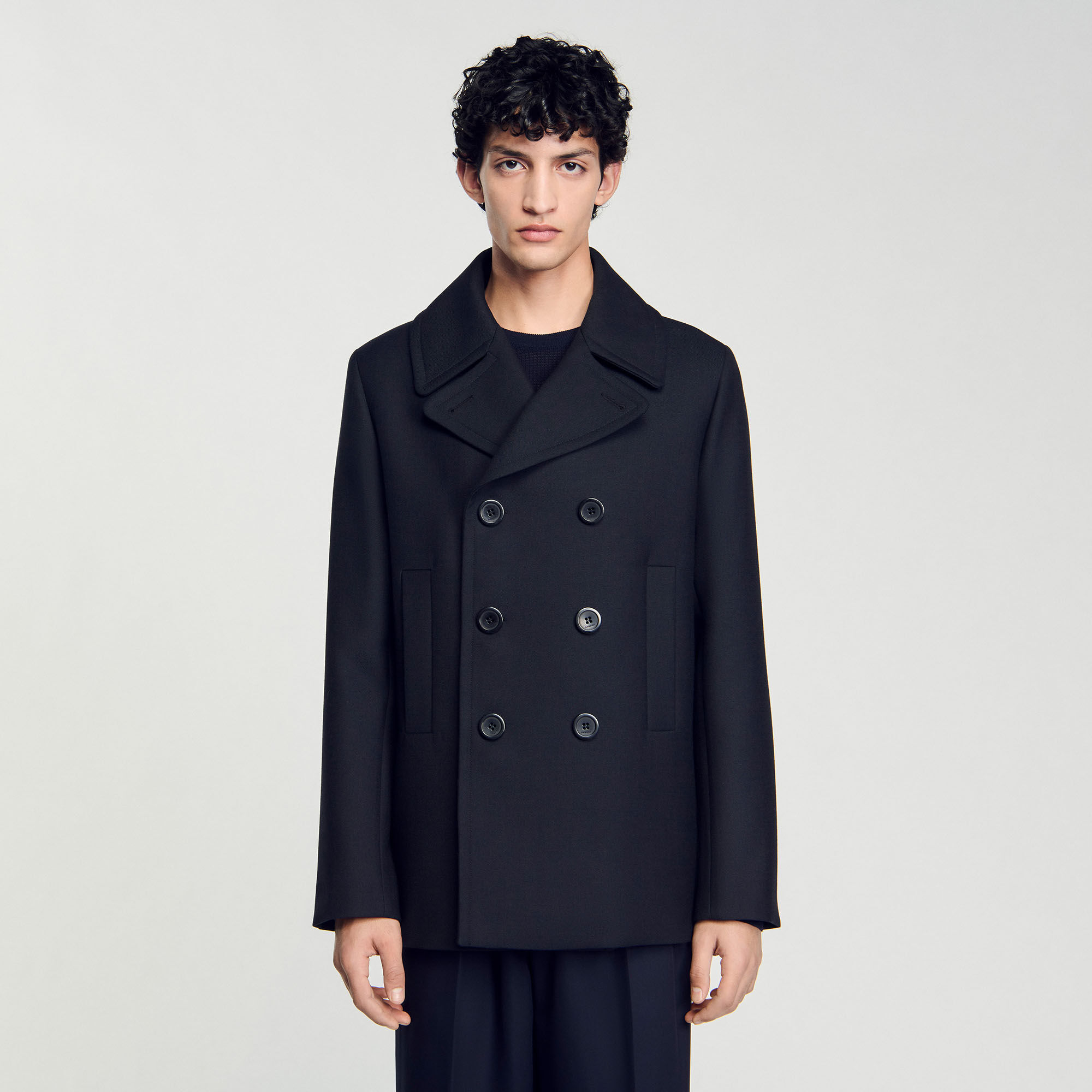 Wool blend pea jacket