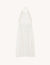 Long backless dress and lace trim