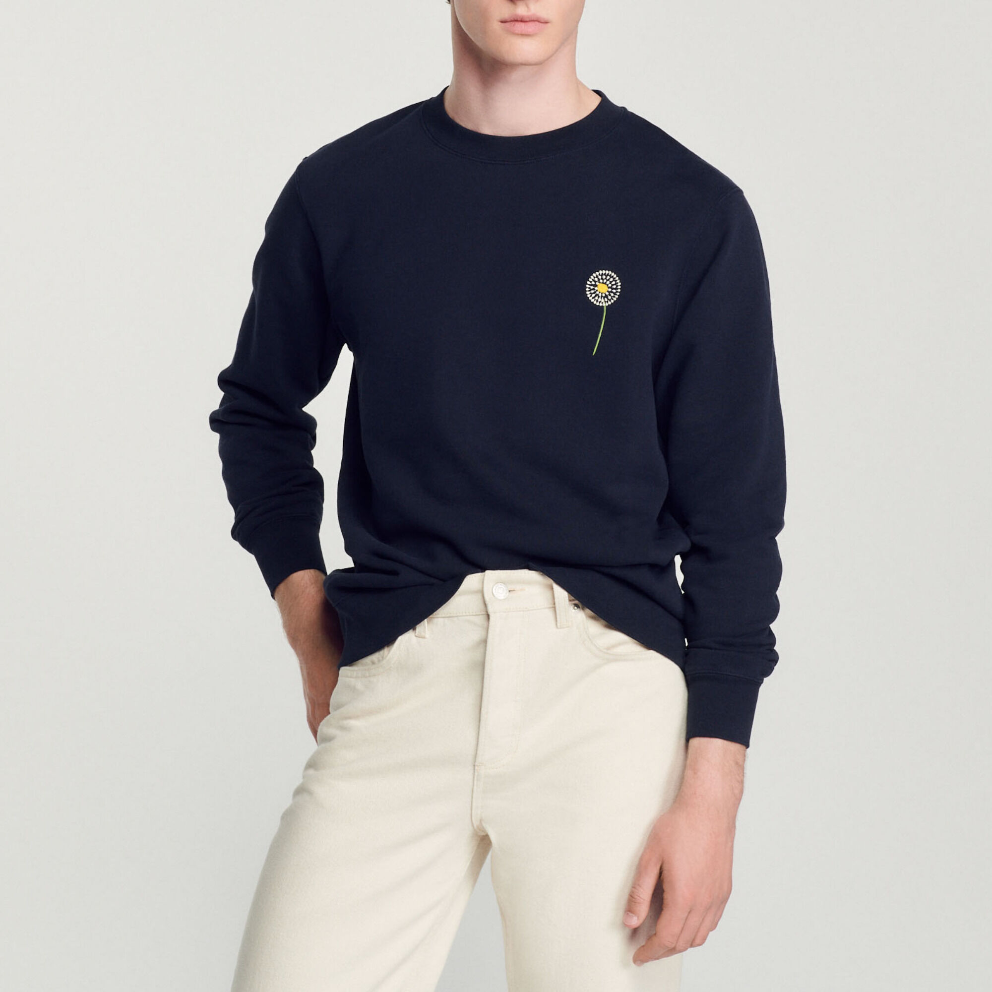 Embroidered dandelion sweatshirt