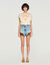Floral guipure crop top