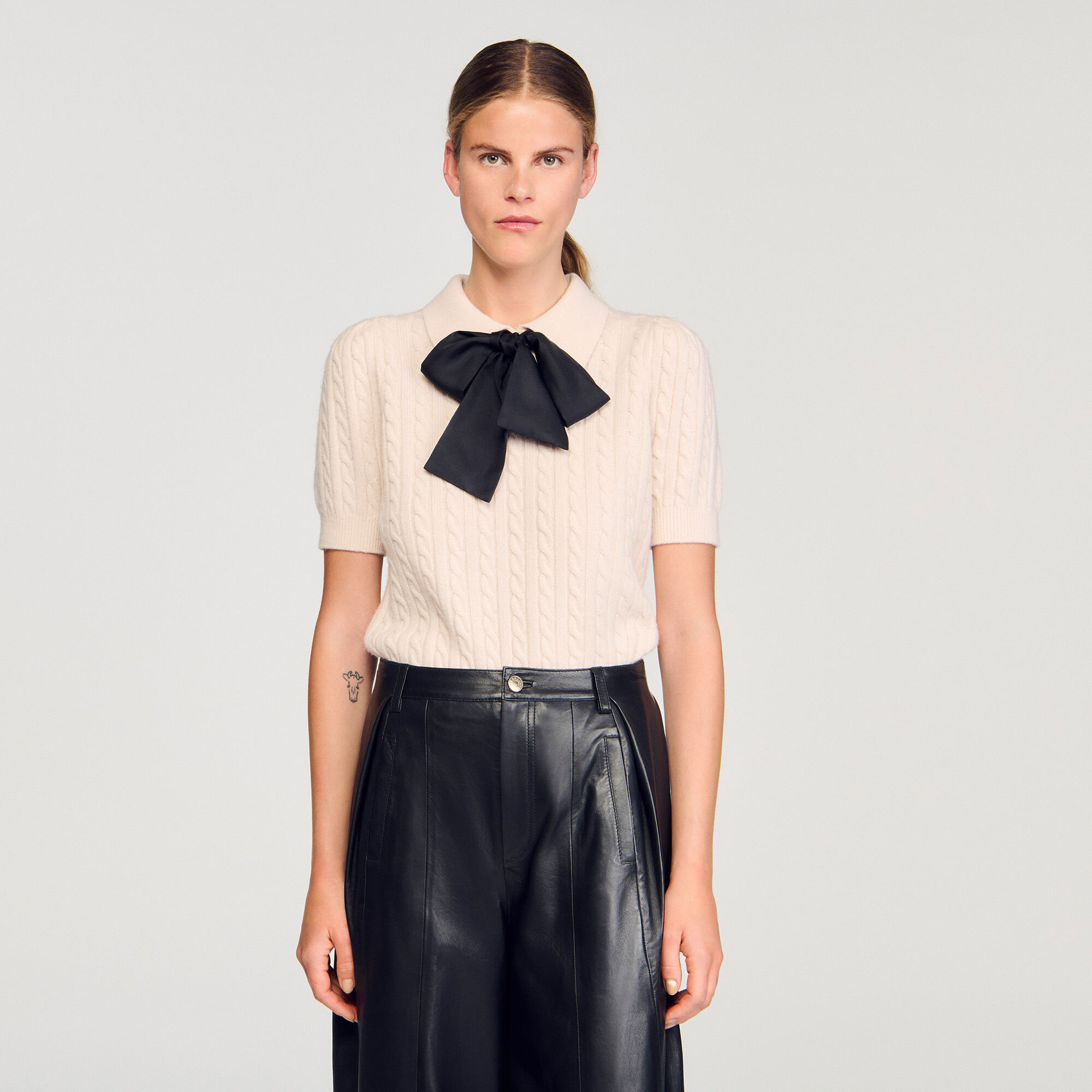 Polo-neck knit jumper