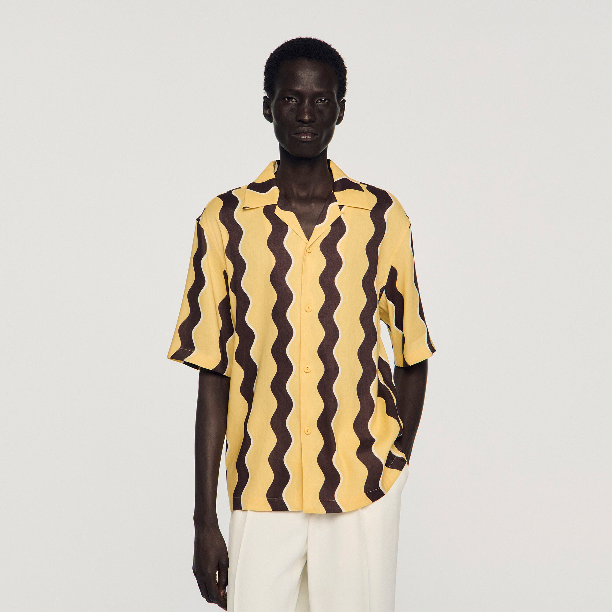 Printed linen shirt