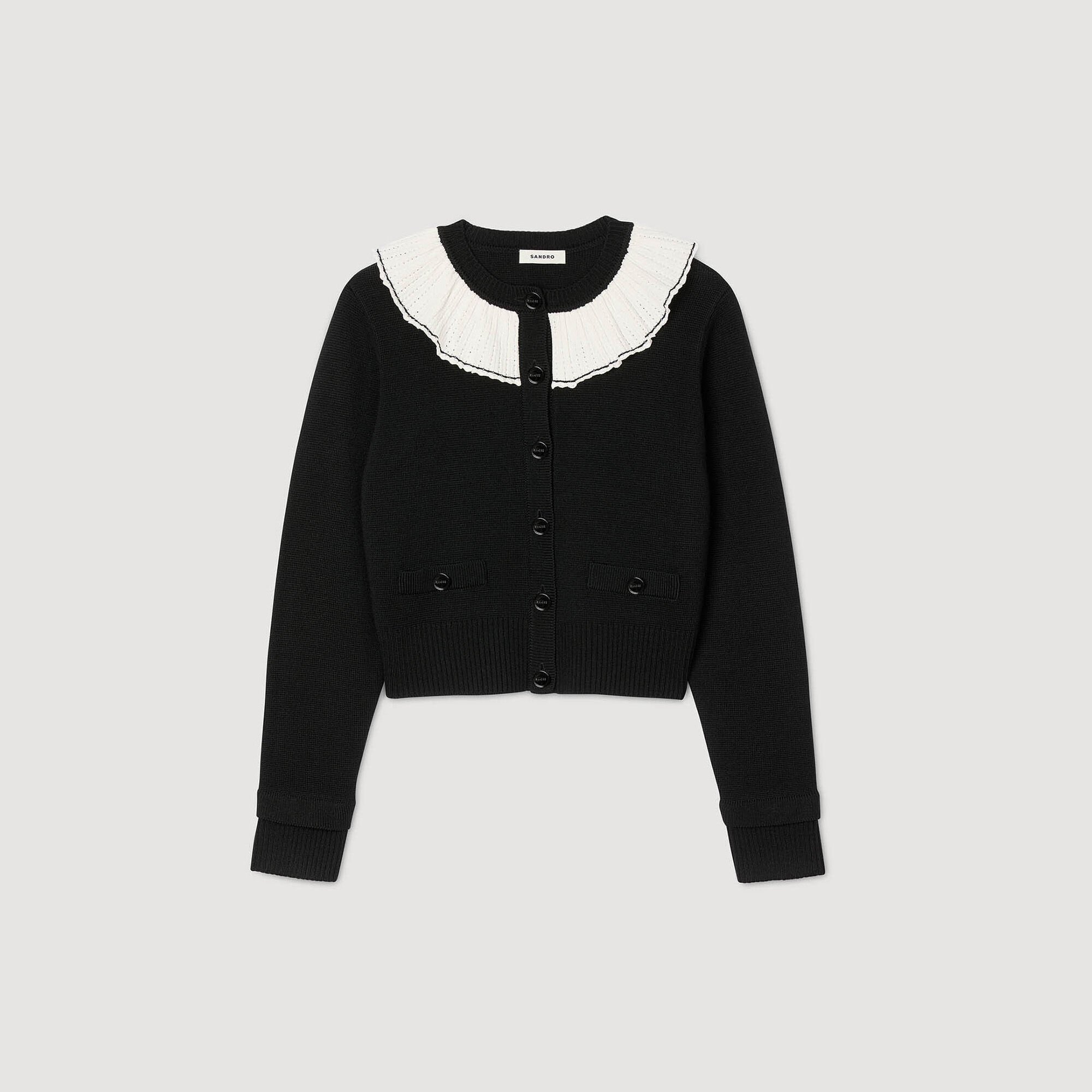 Cardigan with contrast collar