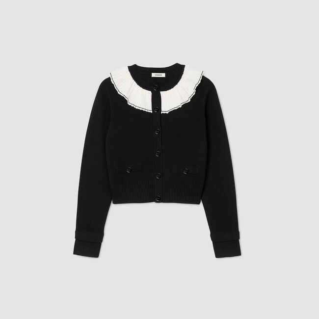 Cardigan with contrast collar