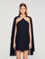Short cape dress with rhinestones