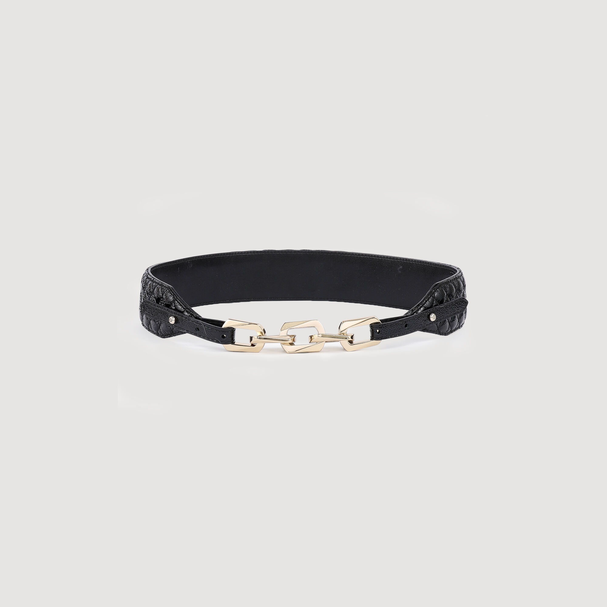 Patent leather and link belt