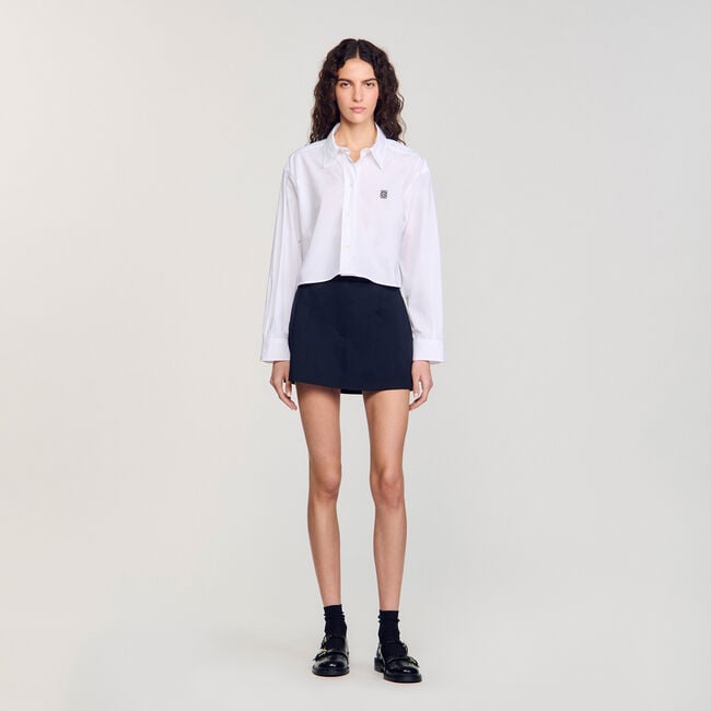 Cropped poplin shirt