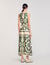 Leaf print maxi dress