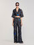 Spiral-print silk trousers