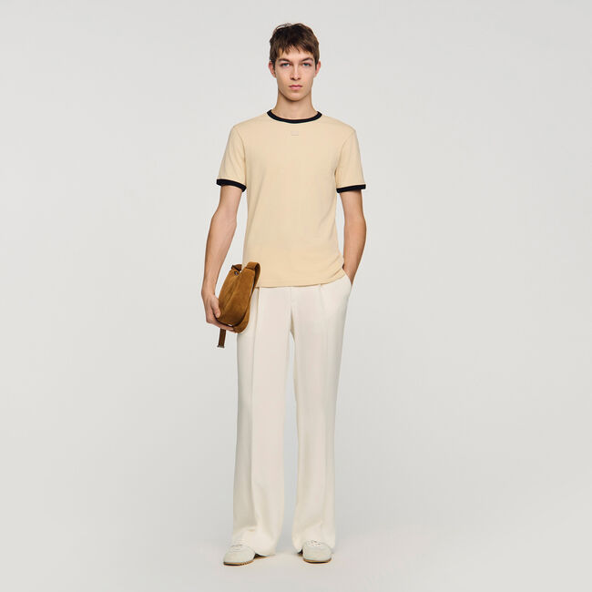 Two-tone patch T-shirt