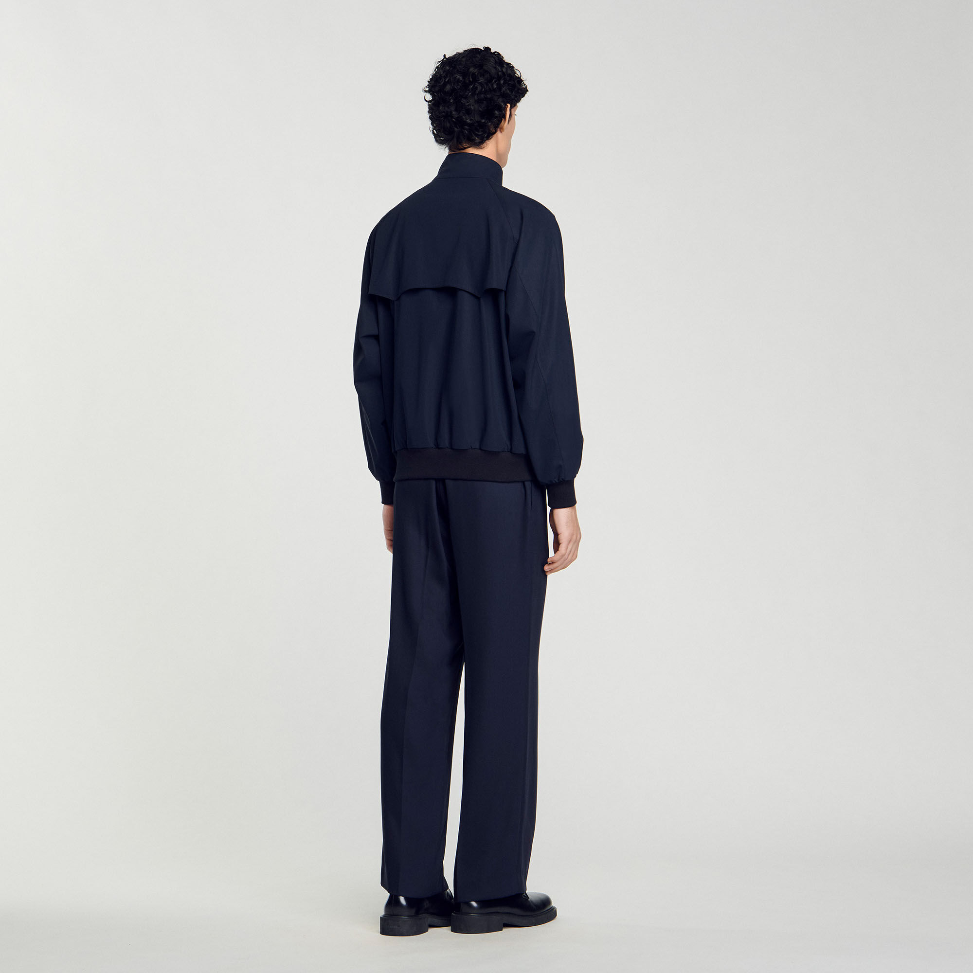 Ruffled-Neck Sweater blue For Women | Sandro Paris