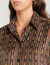 Flowing shirt with floral striped print