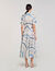 Spiral-motif silk midi dress