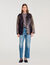 Oversized leather jacket with studs