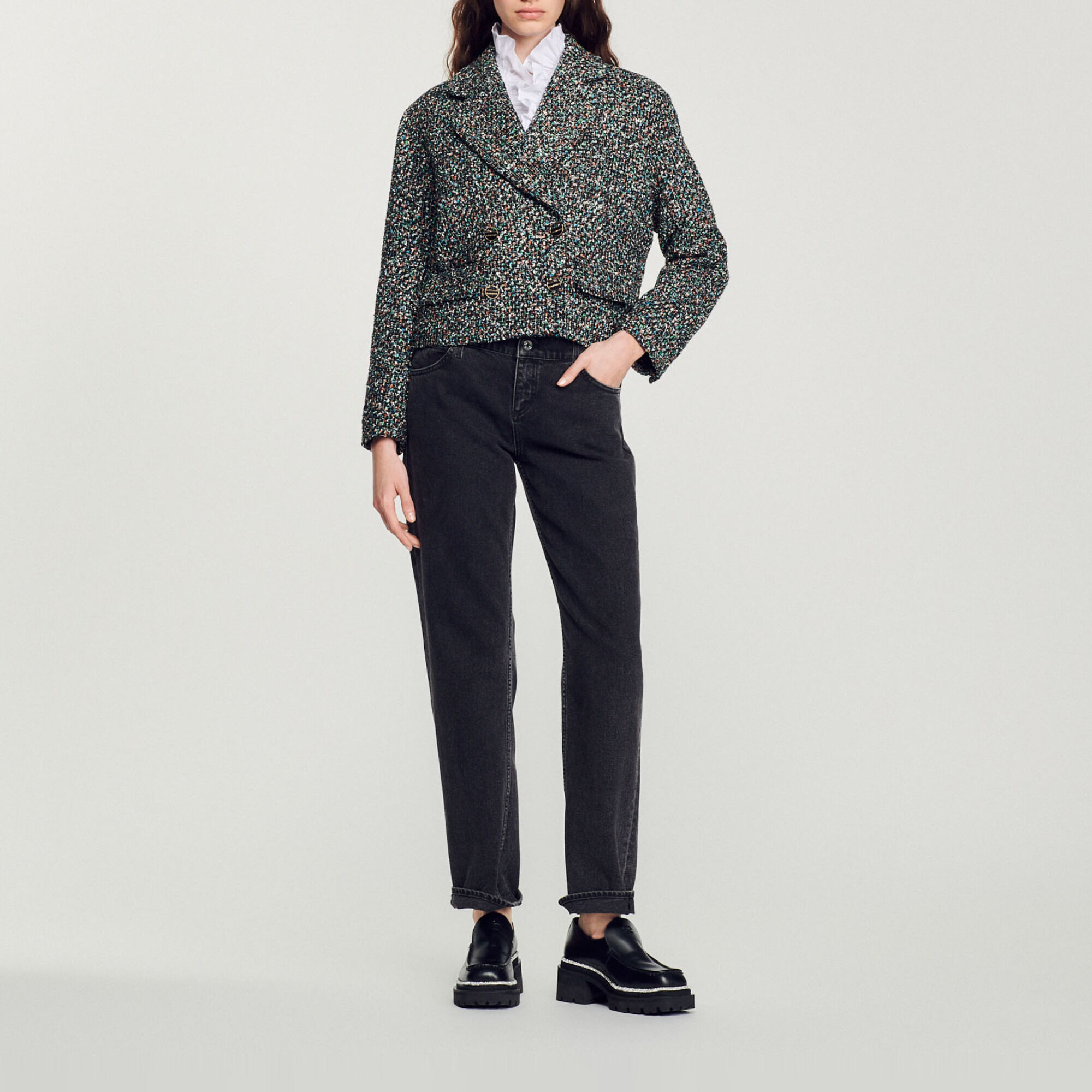 Cropped tweed jacket