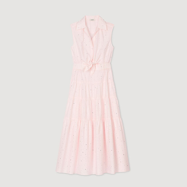 Rhinestone tie-front maxi dress