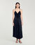Long satin-effect dress